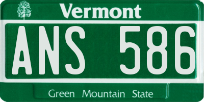 VT license plate ANS586