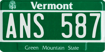VT license plate ANS587