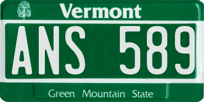 VT license plate ANS589