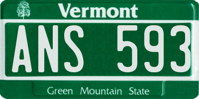 VT license plate ANS593