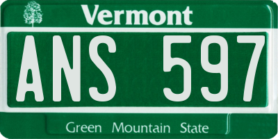 VT license plate ANS597