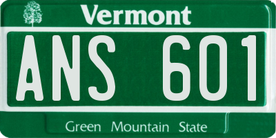 VT license plate ANS601