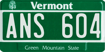 VT license plate ANS604