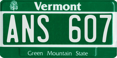 VT license plate ANS607