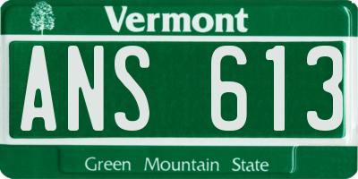 VT license plate ANS613