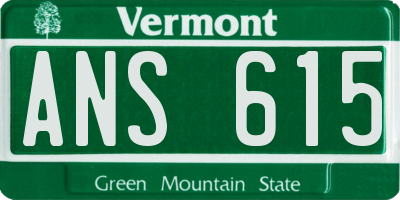 VT license plate ANS615