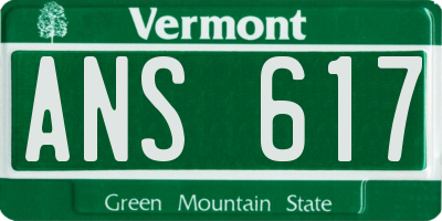 VT license plate ANS617