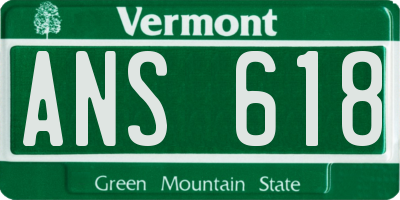 VT license plate ANS618