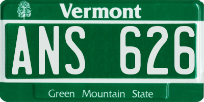 VT license plate ANS626