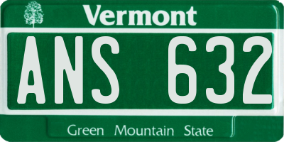 VT license plate ANS632