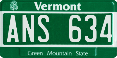 VT license plate ANS634