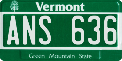 VT license plate ANS636