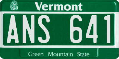 VT license plate ANS641