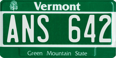 VT license plate ANS642