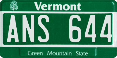 VT license plate ANS644