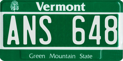 VT license plate ANS648