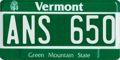 VT license plate ANS650