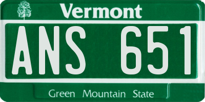 VT license plate ANS651