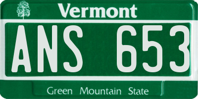VT license plate ANS653