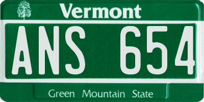 VT license plate ANS654