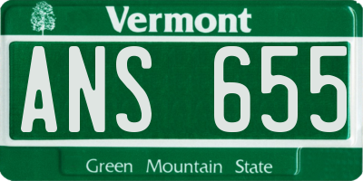 VT license plate ANS655