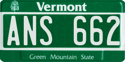 VT license plate ANS662