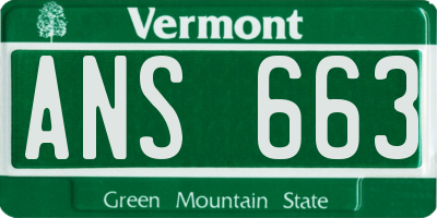 VT license plate ANS663
