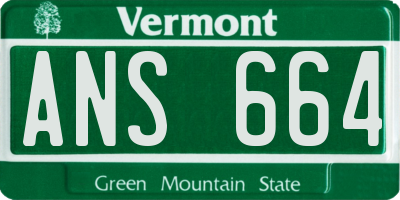 VT license plate ANS664
