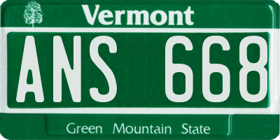 VT license plate ANS668