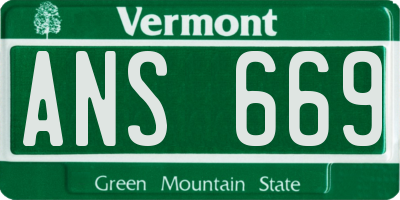 VT license plate ANS669