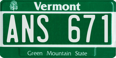 VT license plate ANS671