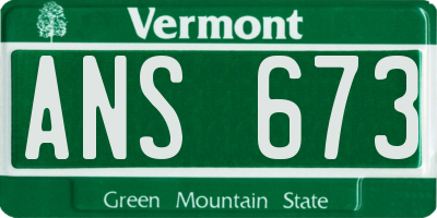 VT license plate ANS673