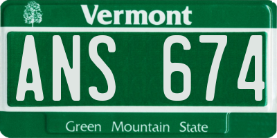 VT license plate ANS674