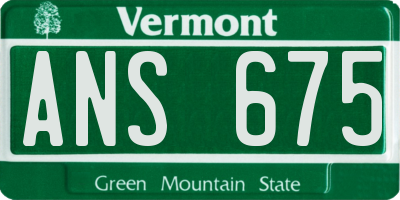 VT license plate ANS675