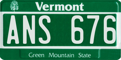 VT license plate ANS676