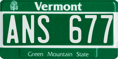 VT license plate ANS677