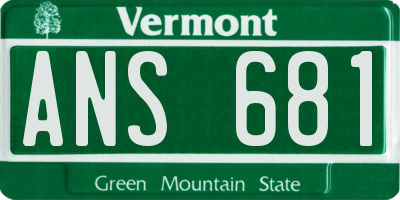 VT license plate ANS681