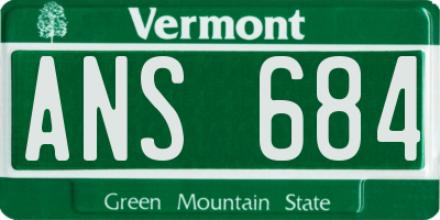 VT license plate ANS684
