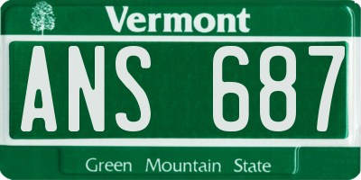VT license plate ANS687
