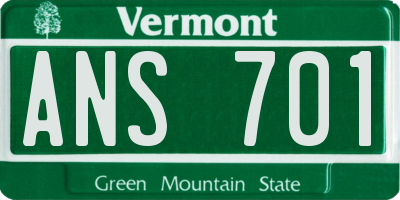 VT license plate ANS701