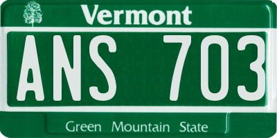 VT license plate ANS703