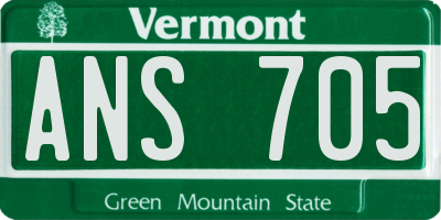 VT license plate ANS705