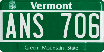 VT license plate ANS706