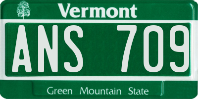 VT license plate ANS709