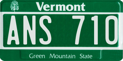 VT license plate ANS710
