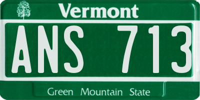 VT license plate ANS713