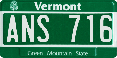 VT license plate ANS716