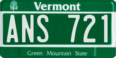VT license plate ANS721