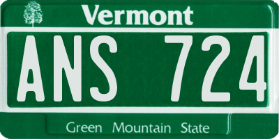 VT license plate ANS724