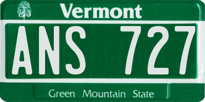 VT license plate ANS727